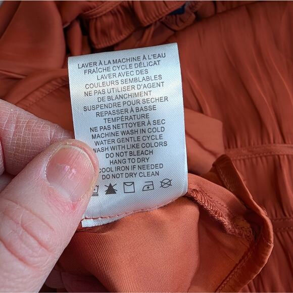 Rachel Roy Burnt Orange Peasant Blouse Small - Picture 9 of 9